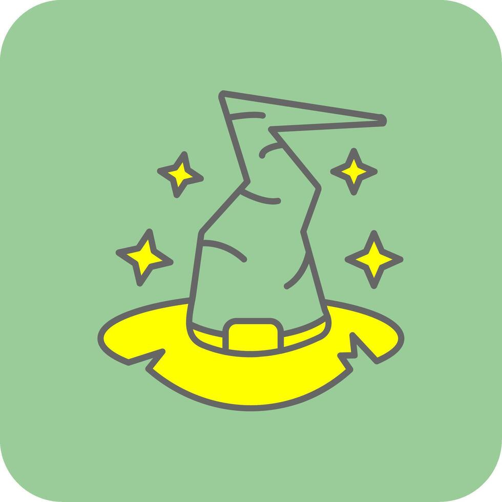 Witch hat Filled Yellow Icon vector