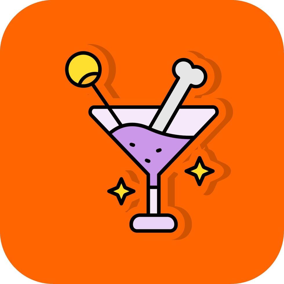 Drink Filled Orange background Icon vector