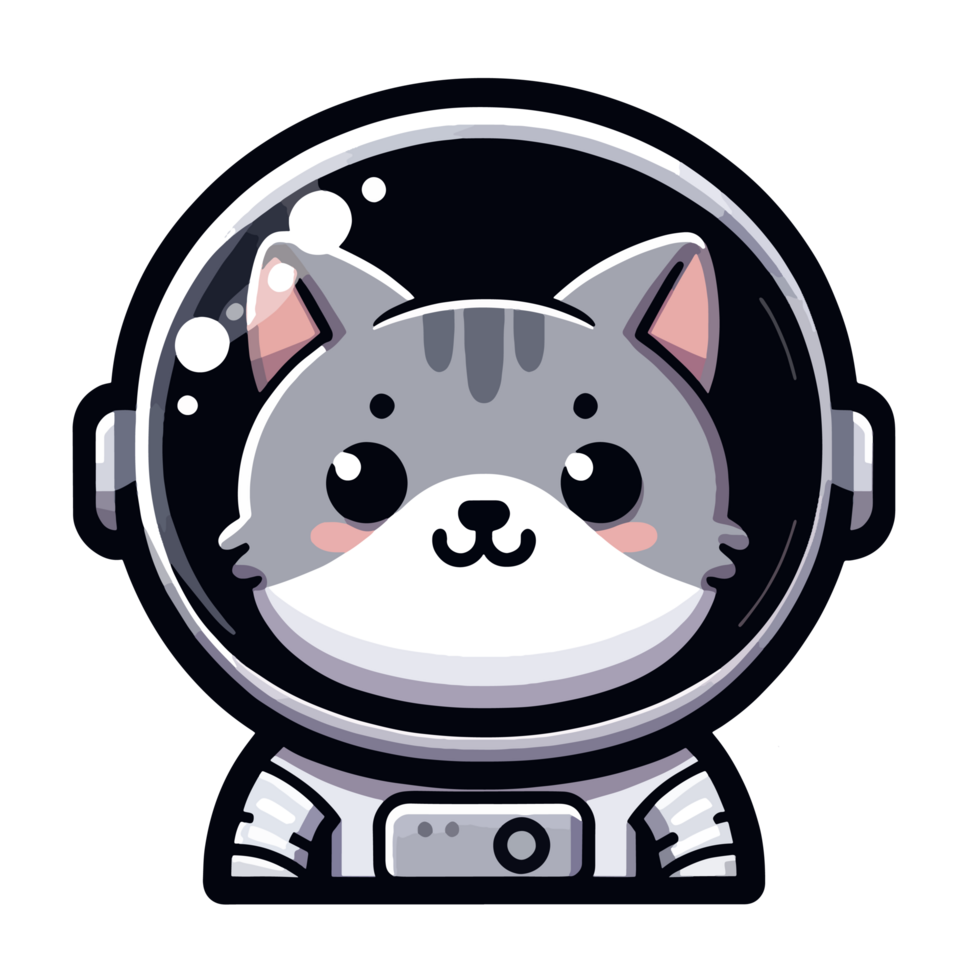 AI generated cute cat astronaut character illustration png