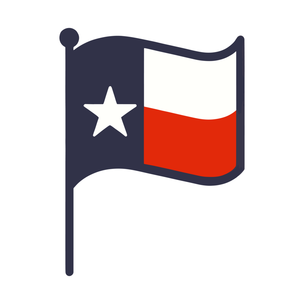 AI generated texas independence day flag icon png