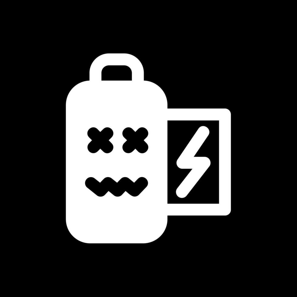 Battery dead Glyph Inverted Icon vector