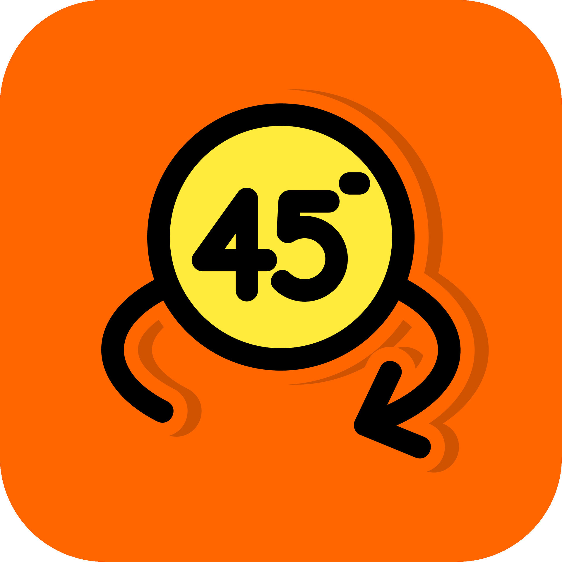 Rotate angle 45 Filled Orange background Icon 42066840 Vector Art at