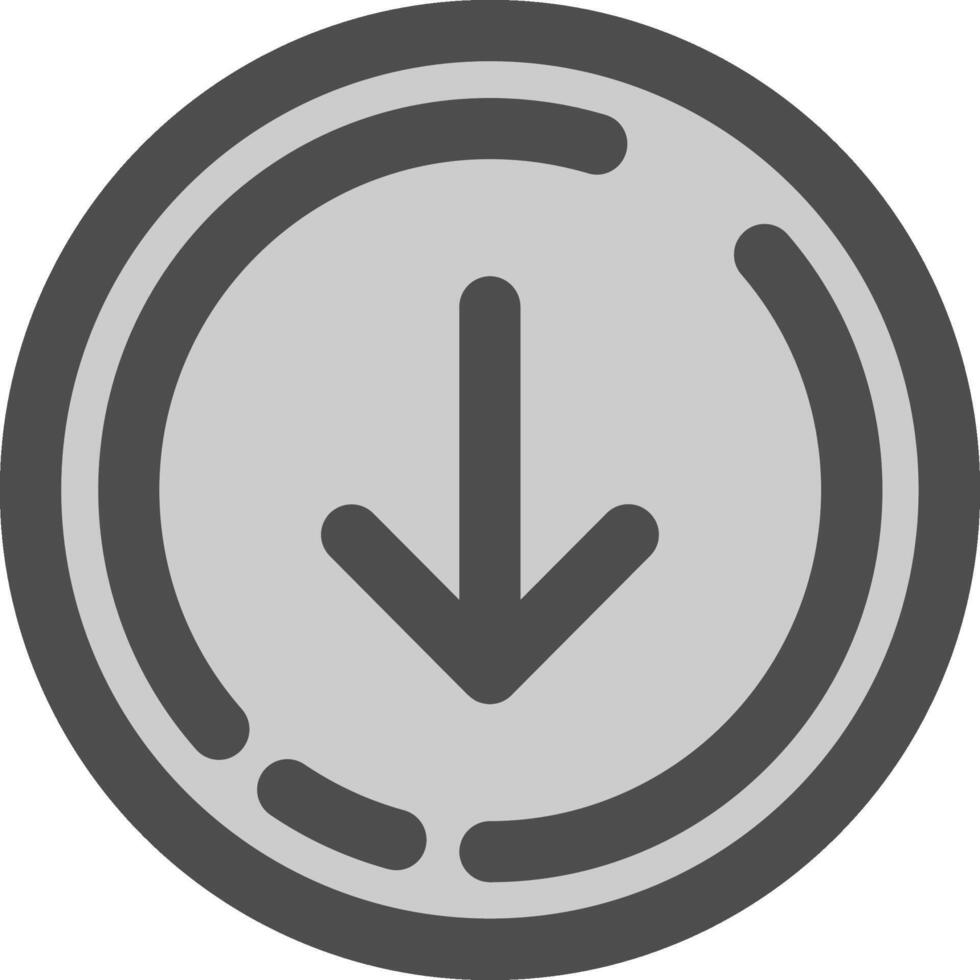 Down arrow Line Filled Greyscale Icon vector