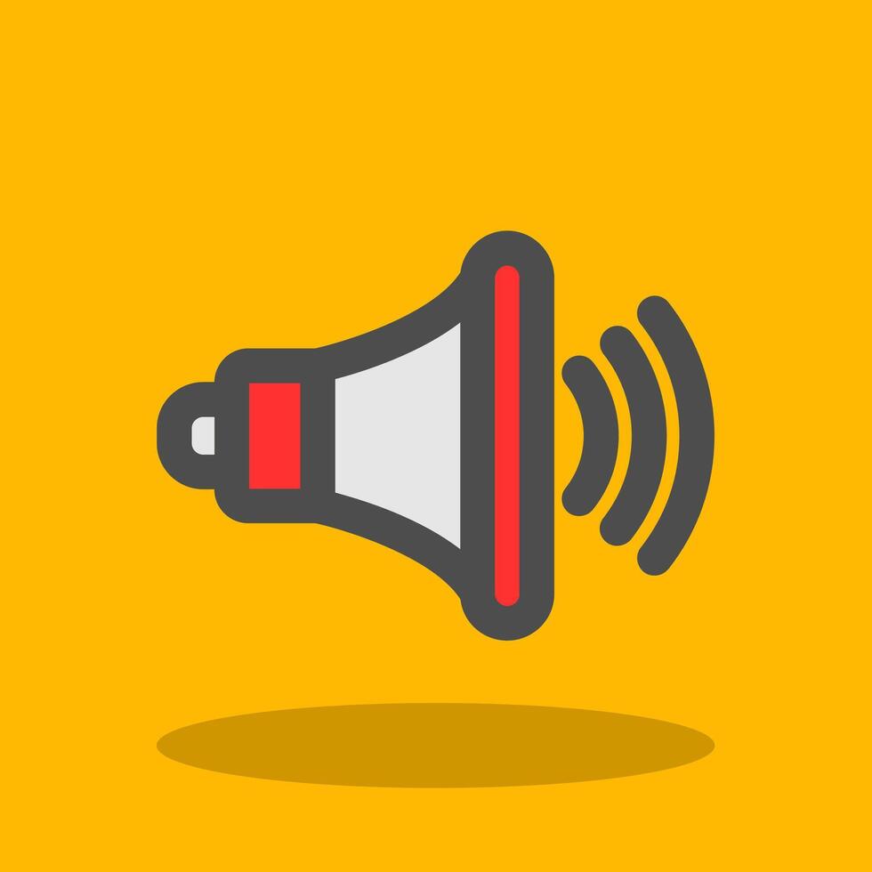 Volume up Filled Shadow Icon vector