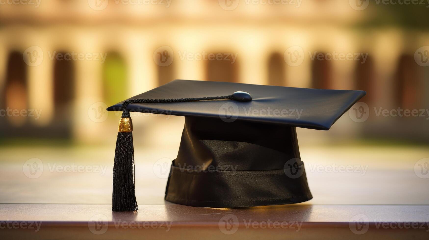 AI generated Graduation cap for celebrating academic achievement on university commencement day photo