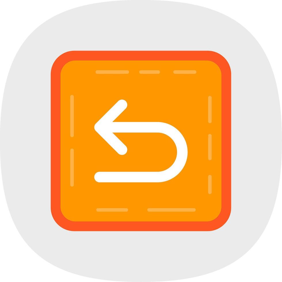 U turn Flat Curve Icon vector