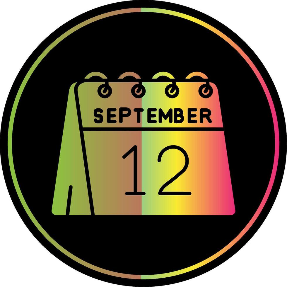 12th of September Glyph Due Color Icon vector