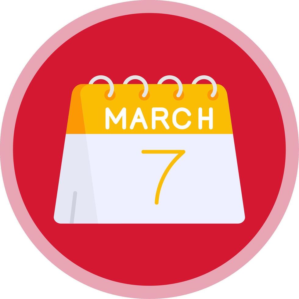 7th of March Flat Multi Circle Icon vector