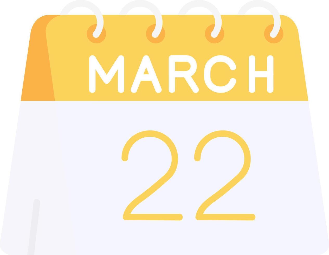 22nd of March Flat Light Icon vector