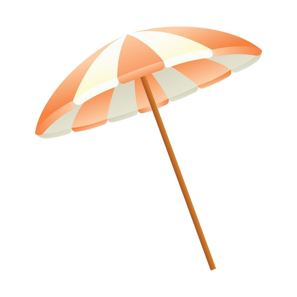 Vector beach umbrella on white background isolated