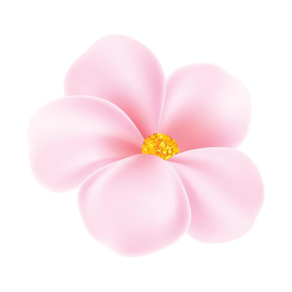 vector realistic detailed spring flower on blue background