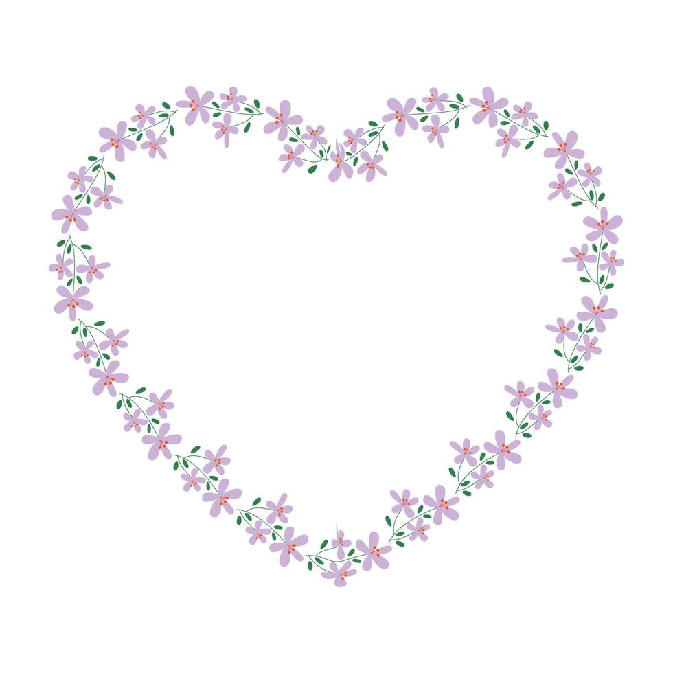 vector hand drawn flat design hearts border and frame