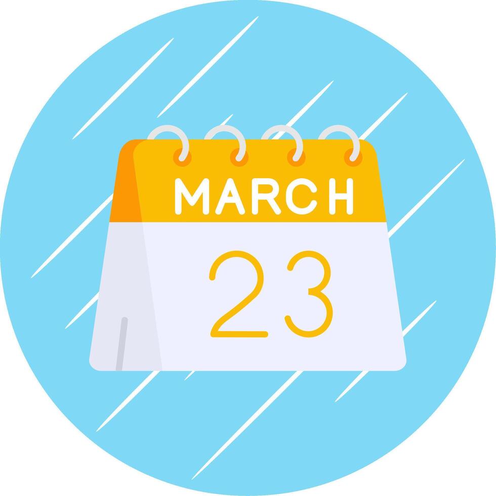 23rd of March Flat Blue Circle Icon vector