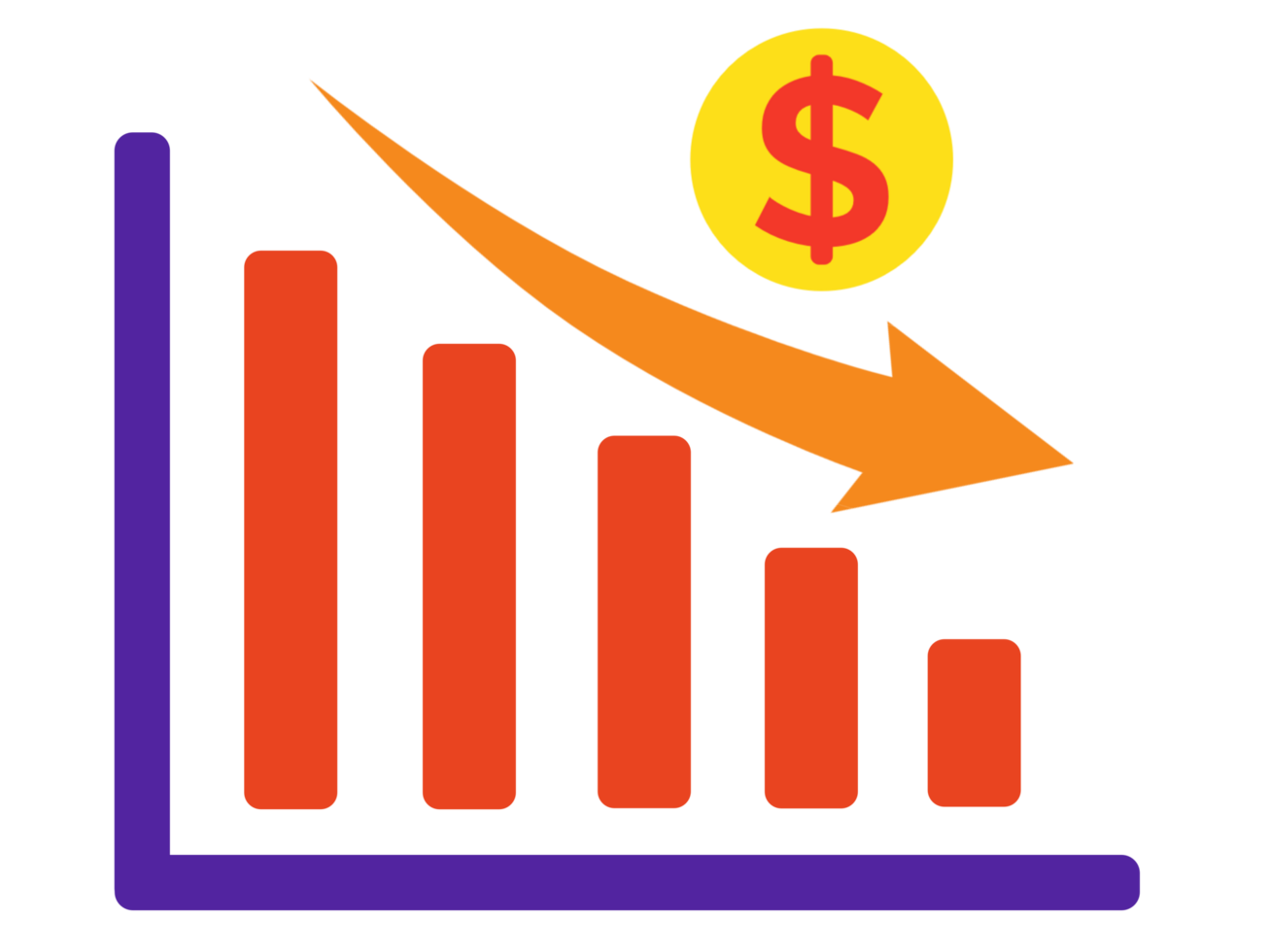 Illustration Growing down, analytics result of Promotion Marketing Sales png