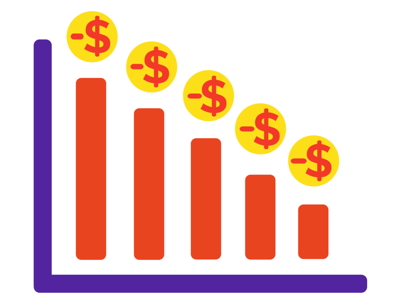 Illustration Growing down, analytics result of Promotion Marketing Sales png