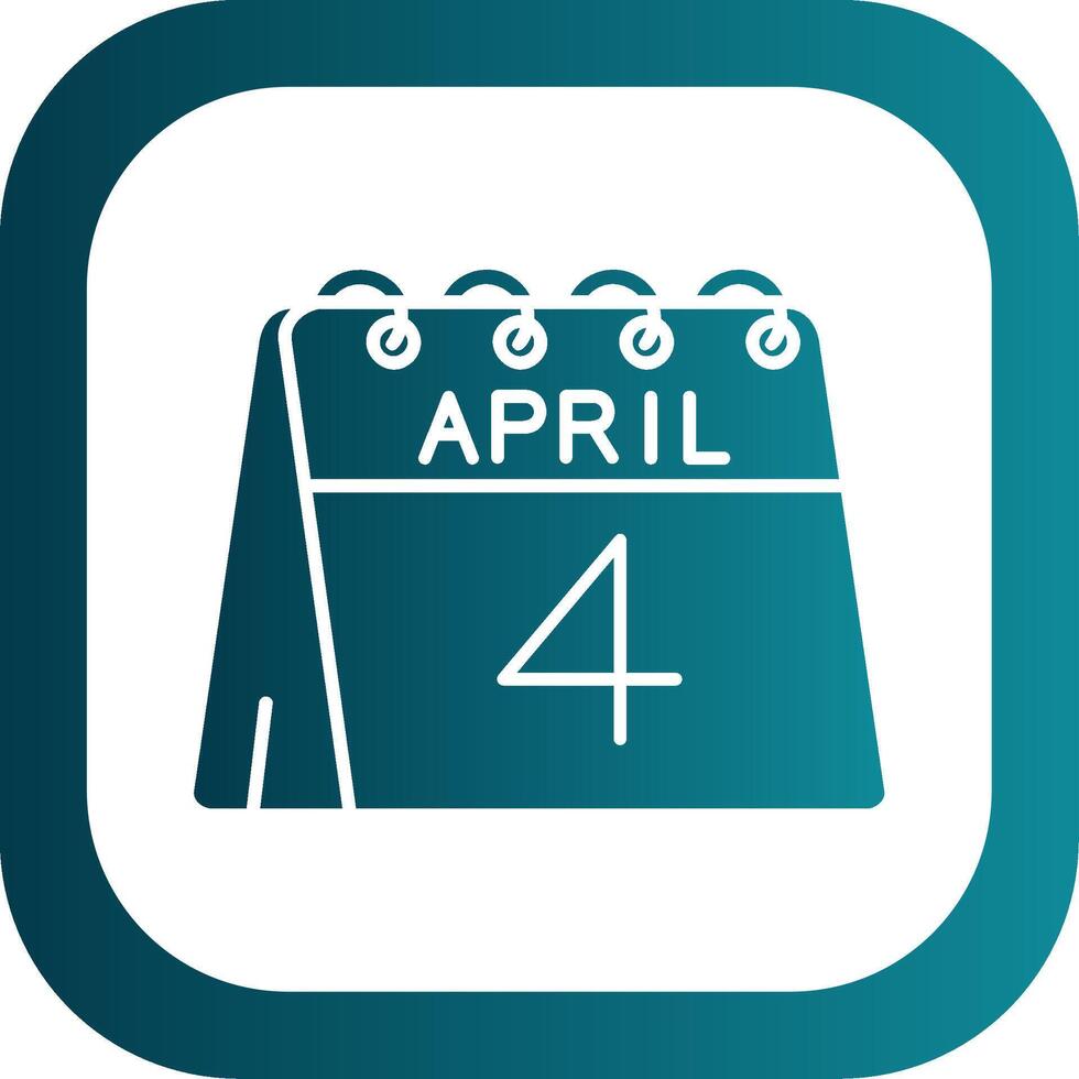 4th of April Glyph Gradient Round Corner Icon vector