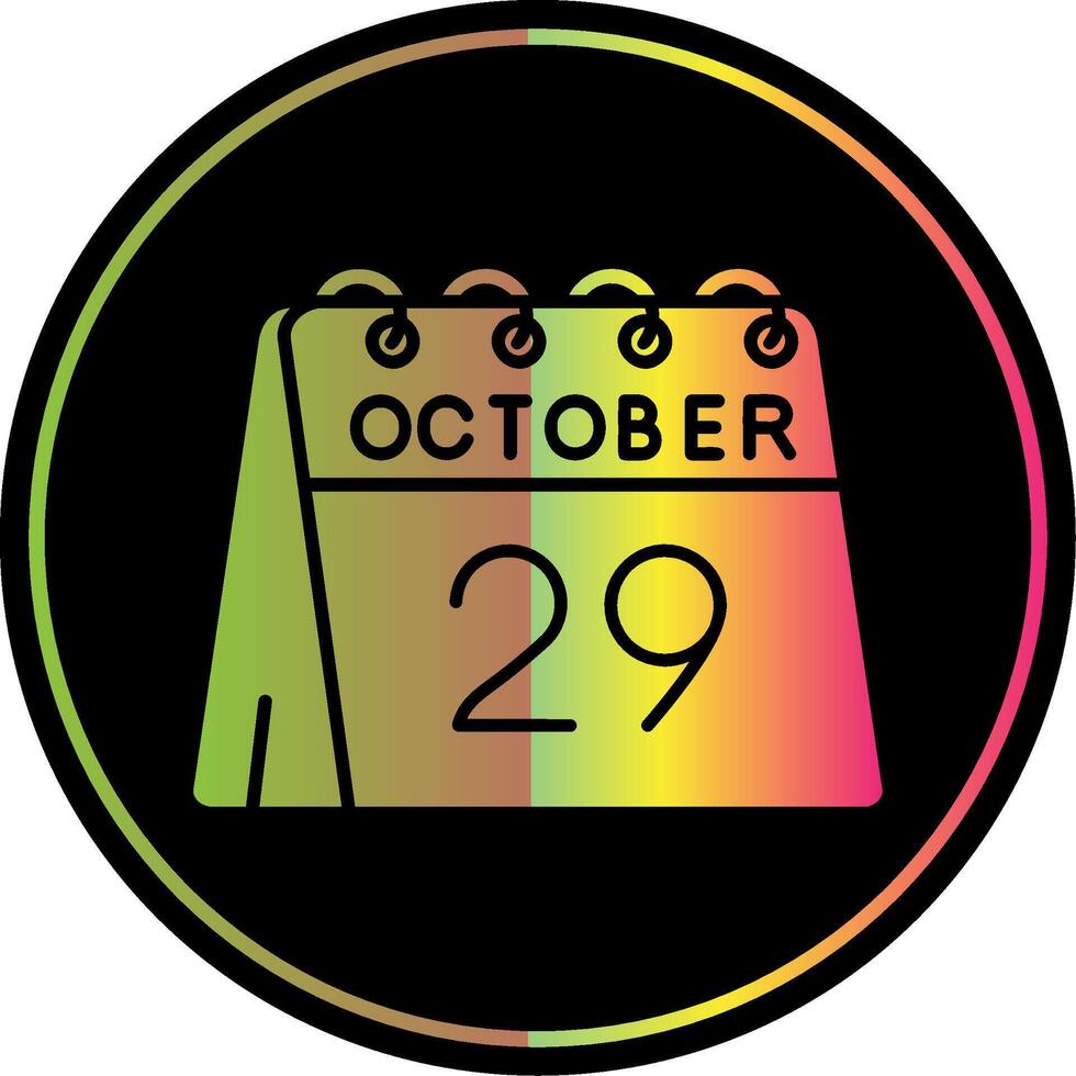 29 de octubre glifo debido color icono vector