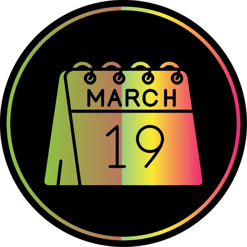 19th of March Glyph Due Color Icon vector