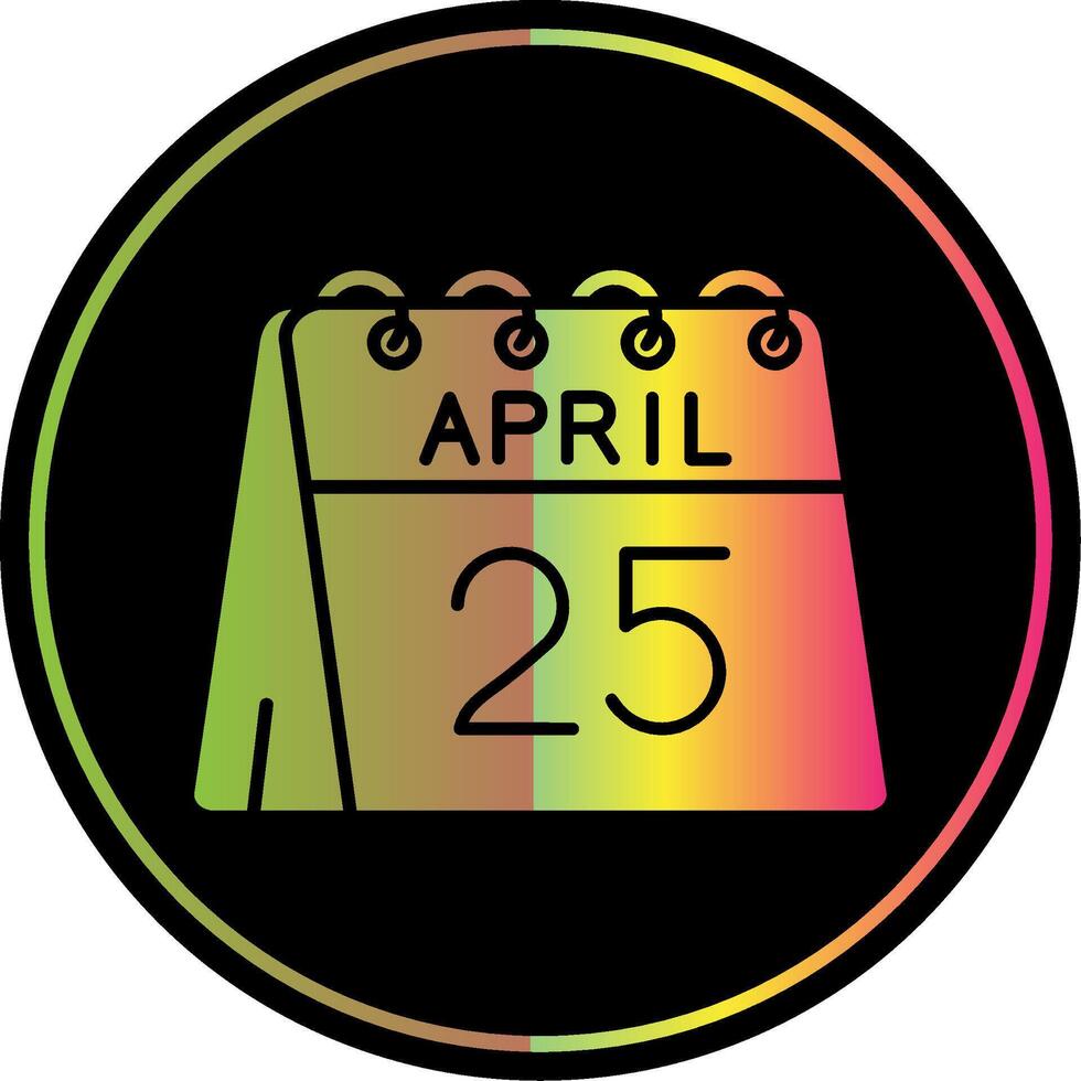 25th of April Glyph Due Color Icon vector