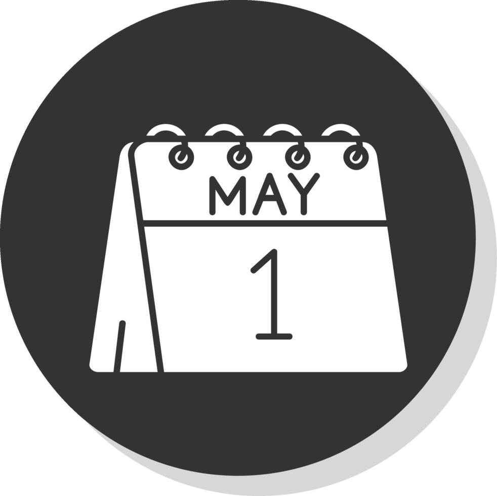 1st of May Glyph Grey Circle Icon vector