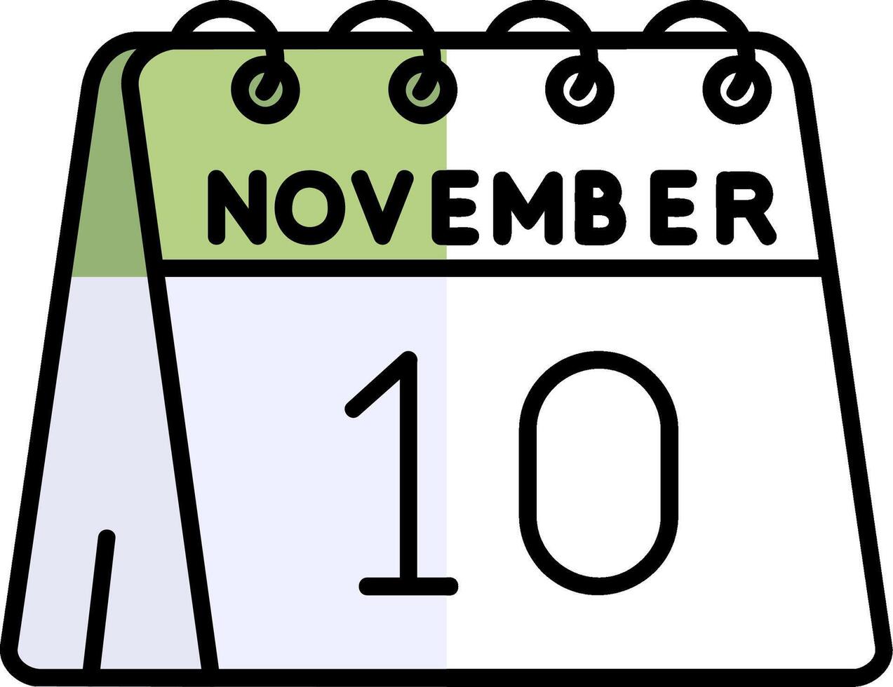 10th of November Filled Half Cut Icon vector