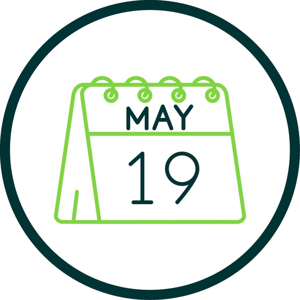 19th of May Line Circle Icon vector