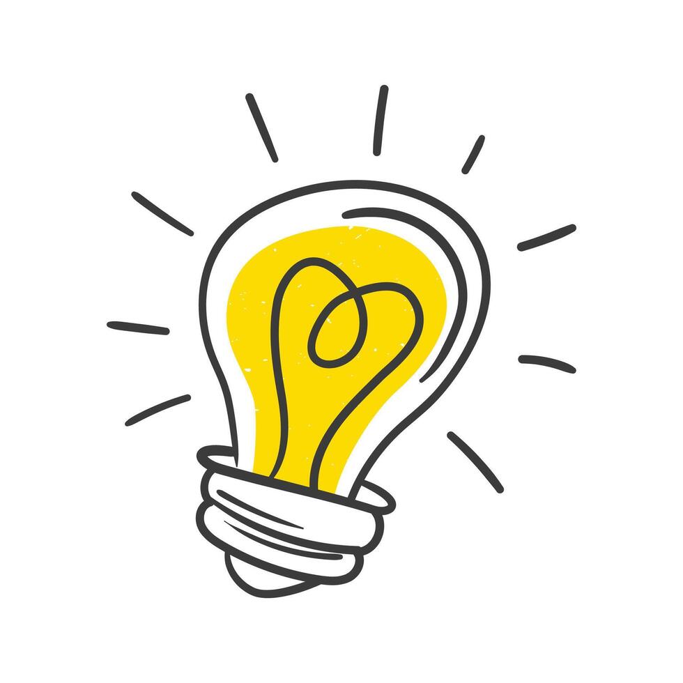 vector glowing light bulb on white background