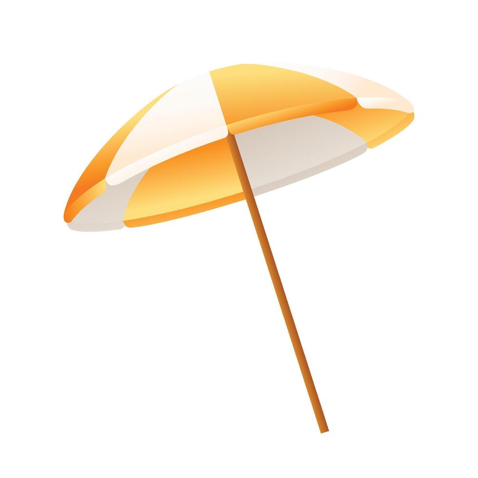 Vector beach umbrella on white background isolated