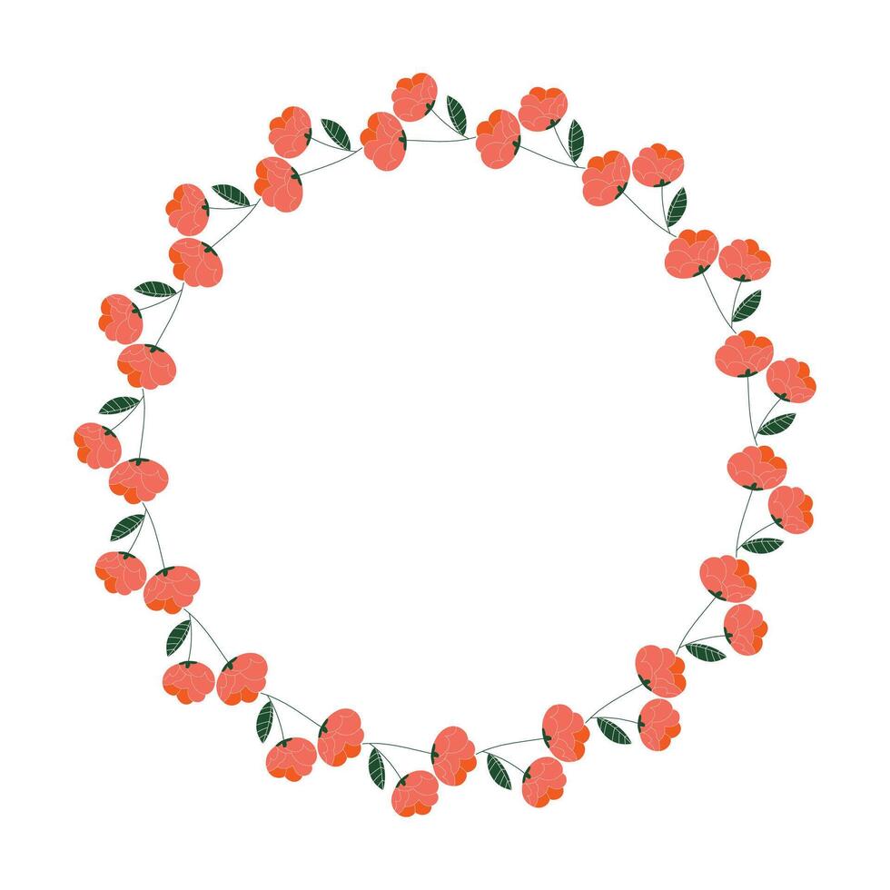 vector handdrawn spring floral frame concept