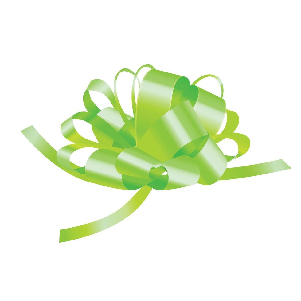 vector verde regalo cinta arco en blanco antecedentes
