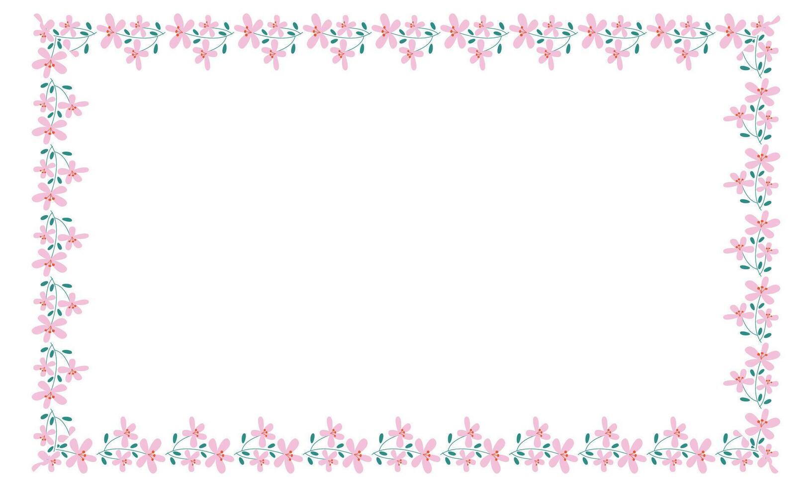 vector handdrawn spring floral frame concept