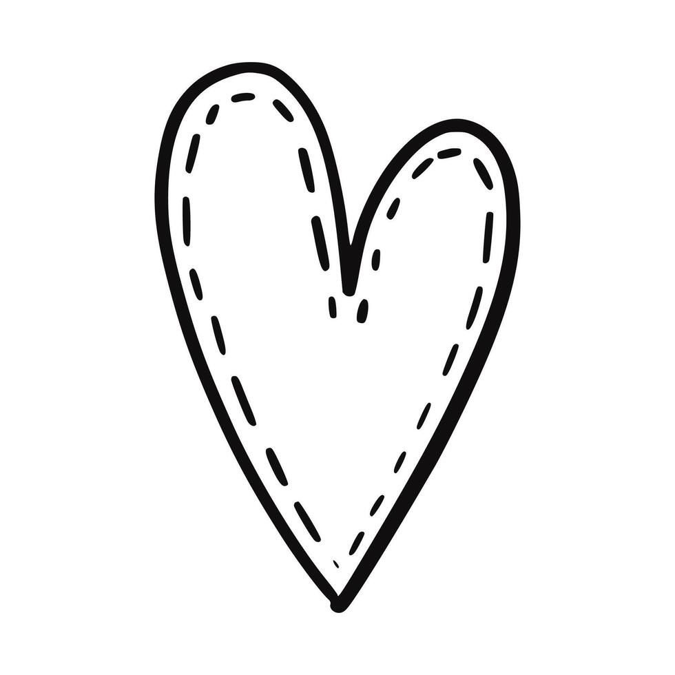 Vector doodle hand drawn heart drawing illustration
