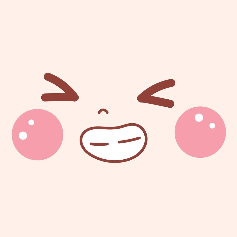 Vector hand drawn flat design kawaii face