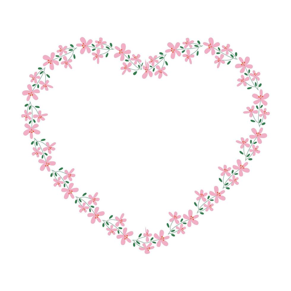 vector hand drawn flat design hearts border and frame