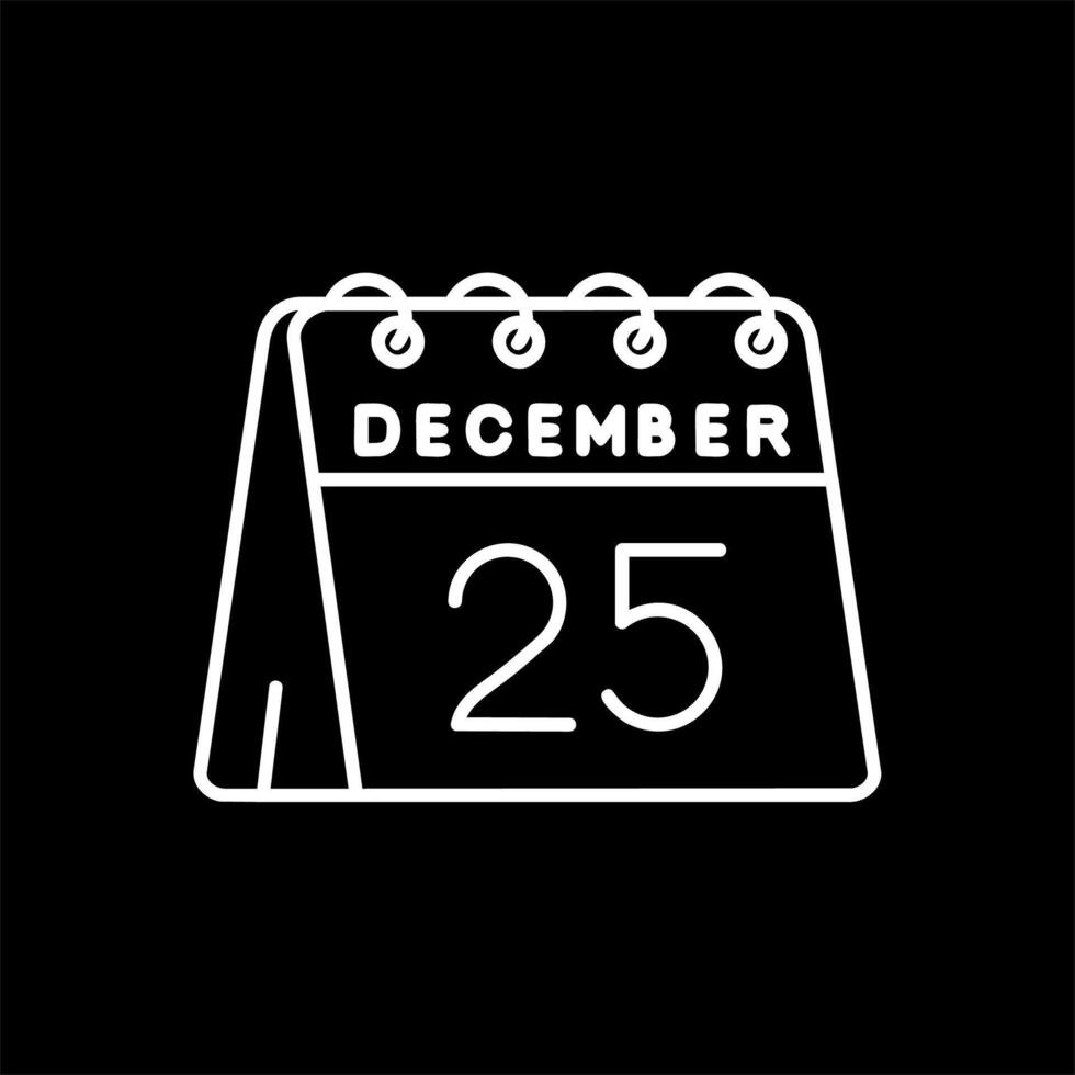 25th of December Line Inverted Icon vector