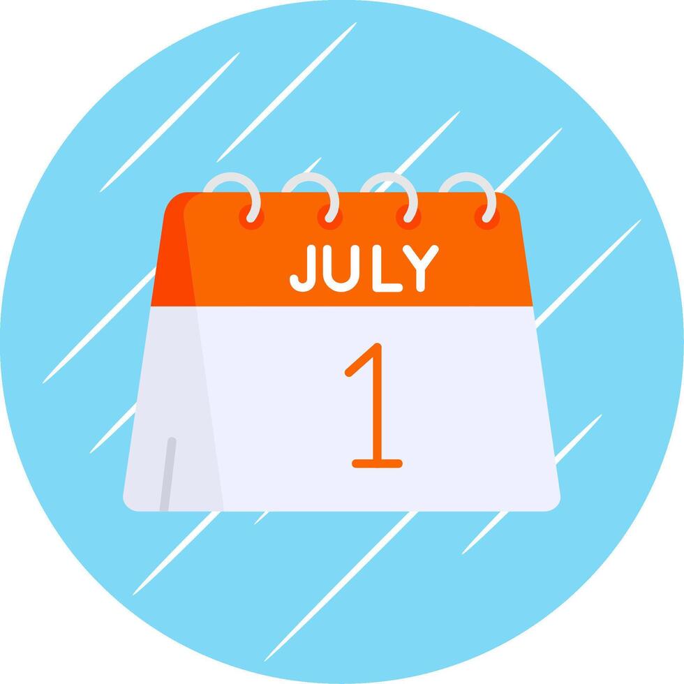 1st of July Flat Blue Circle Icon vector
