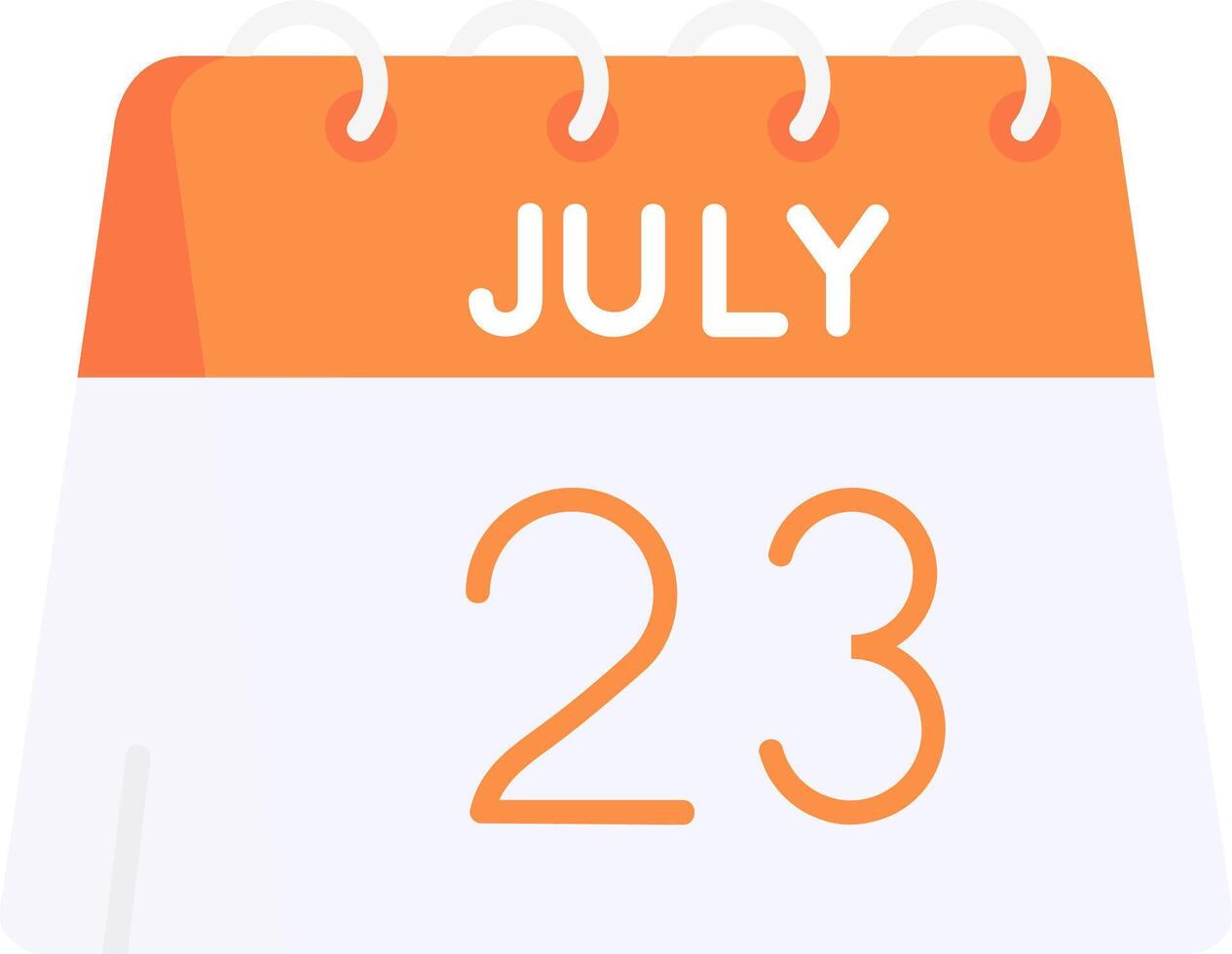 23rd of July Flat Light Icon vector