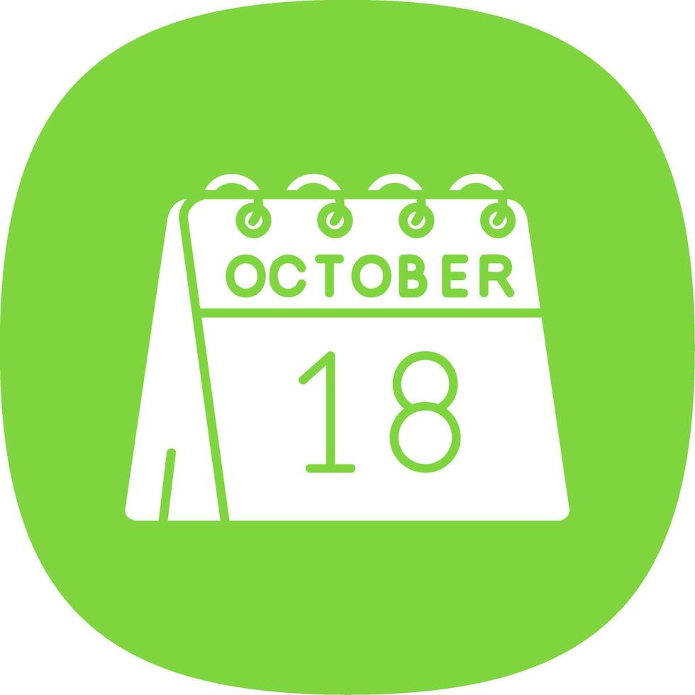 18th of October Glyph Curve Icon vector