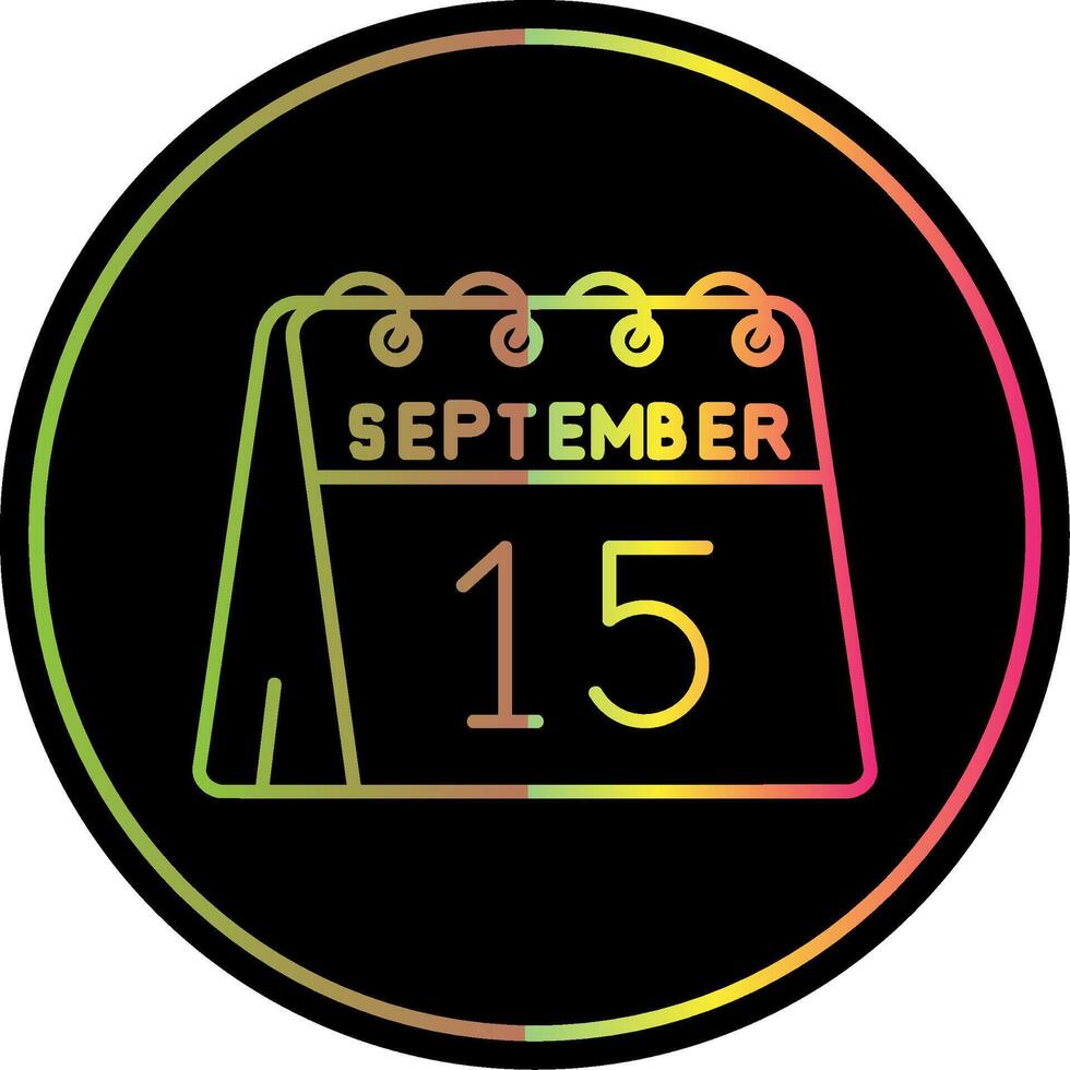 15th of September Line Gradient Due Color Icon vector