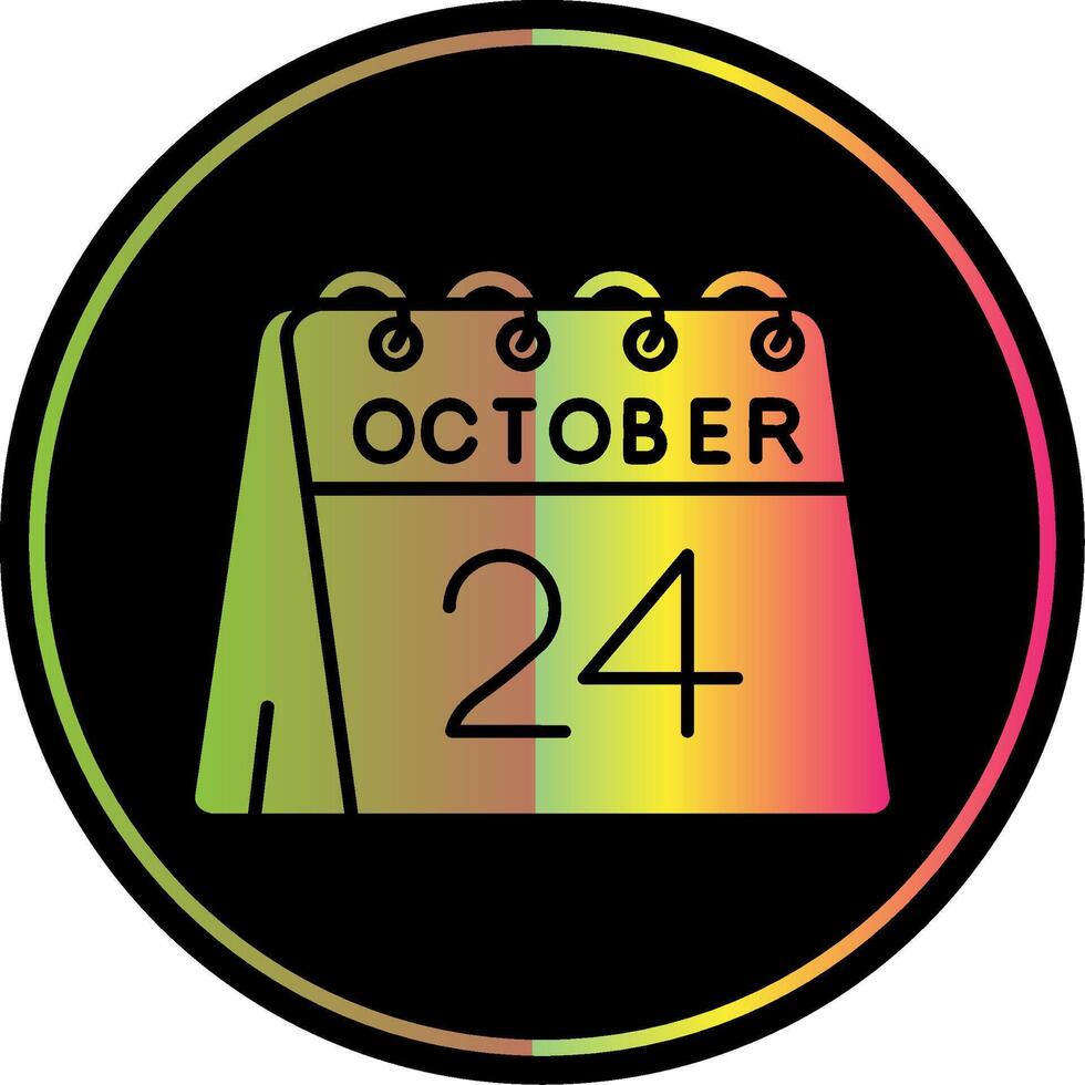 24 de octubre glifo debido color icono vector