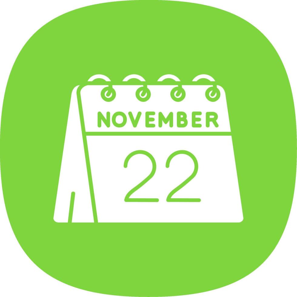 22nd of November Glyph Curve Icon vector