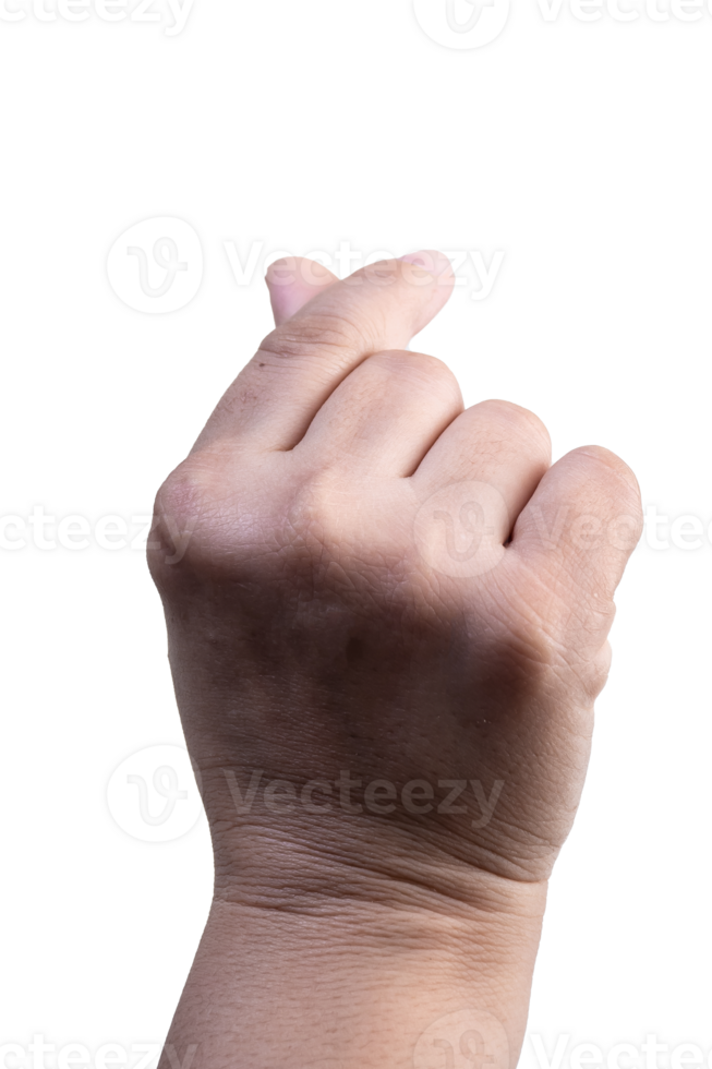 symbol of love hand on isolated background clipping path png