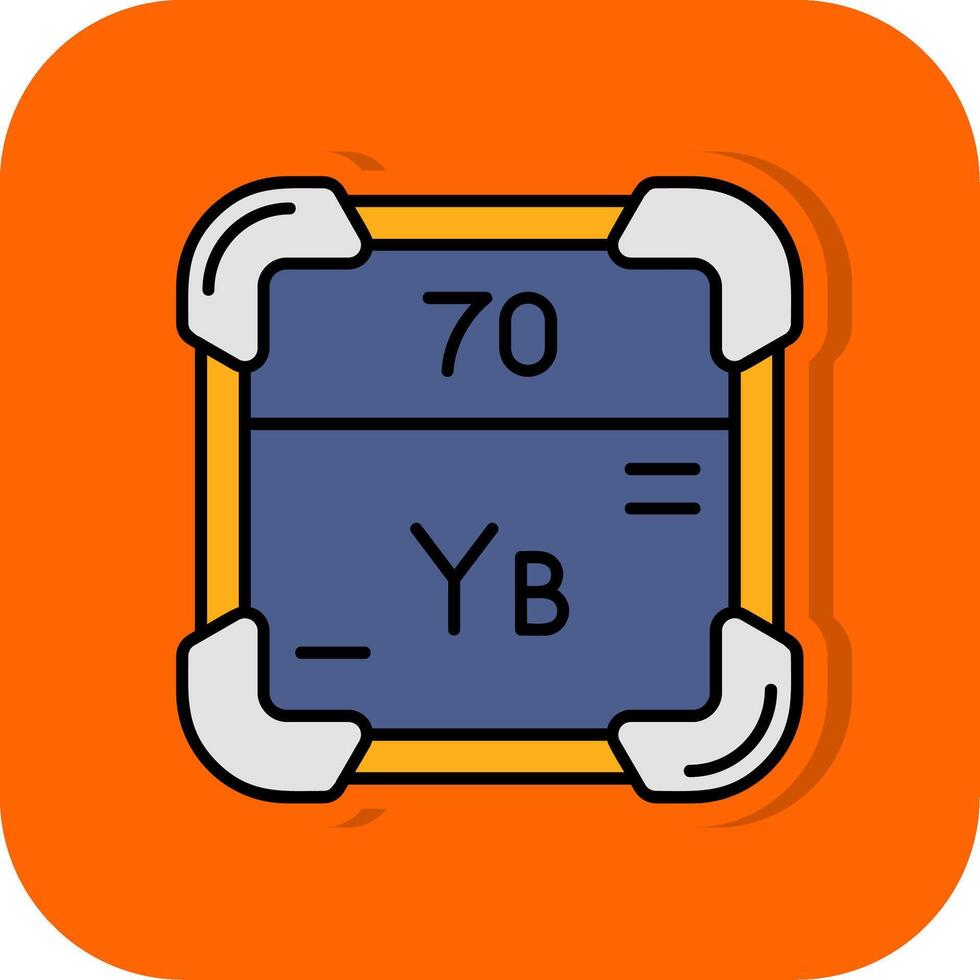 Ytterbium Filled Orange background Icon vector