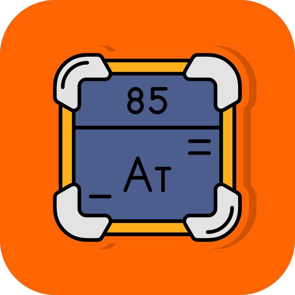 Astatine Filled Orange background Icon vector