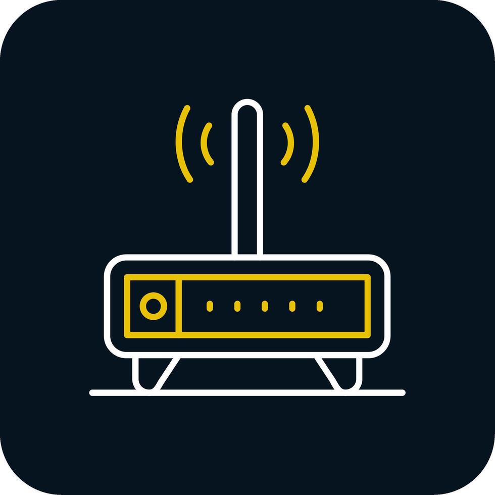 Modem Line Yellow White Icon vector