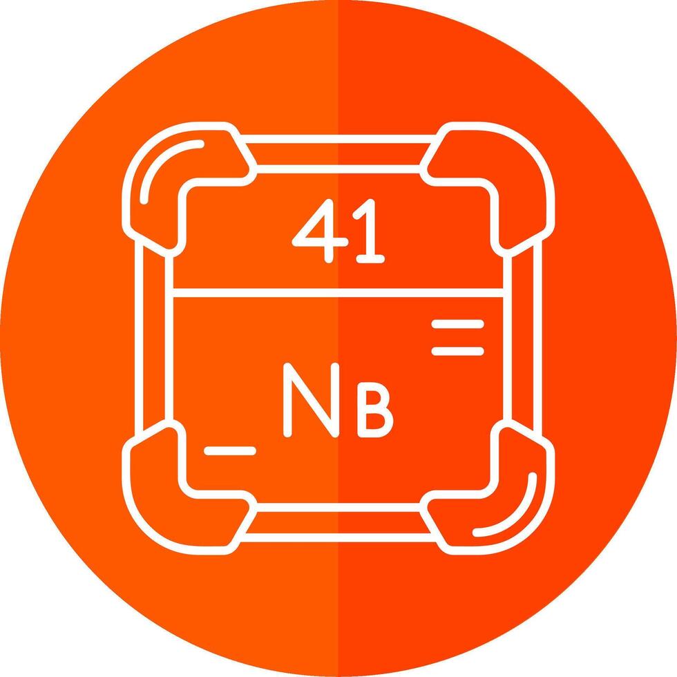 Niobium Line Red Circle Icon vector