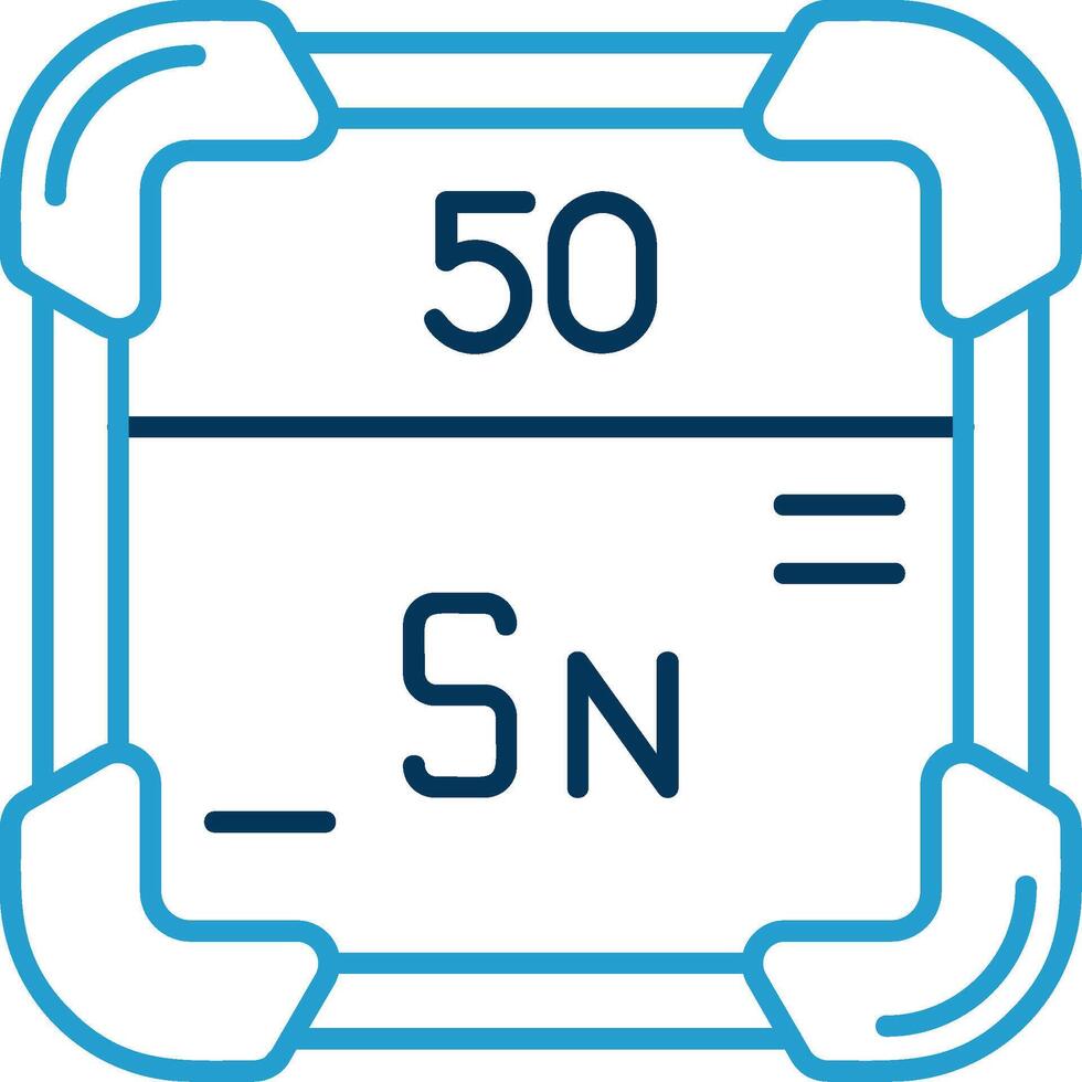 Tin Line Blue Two Color Icon vector