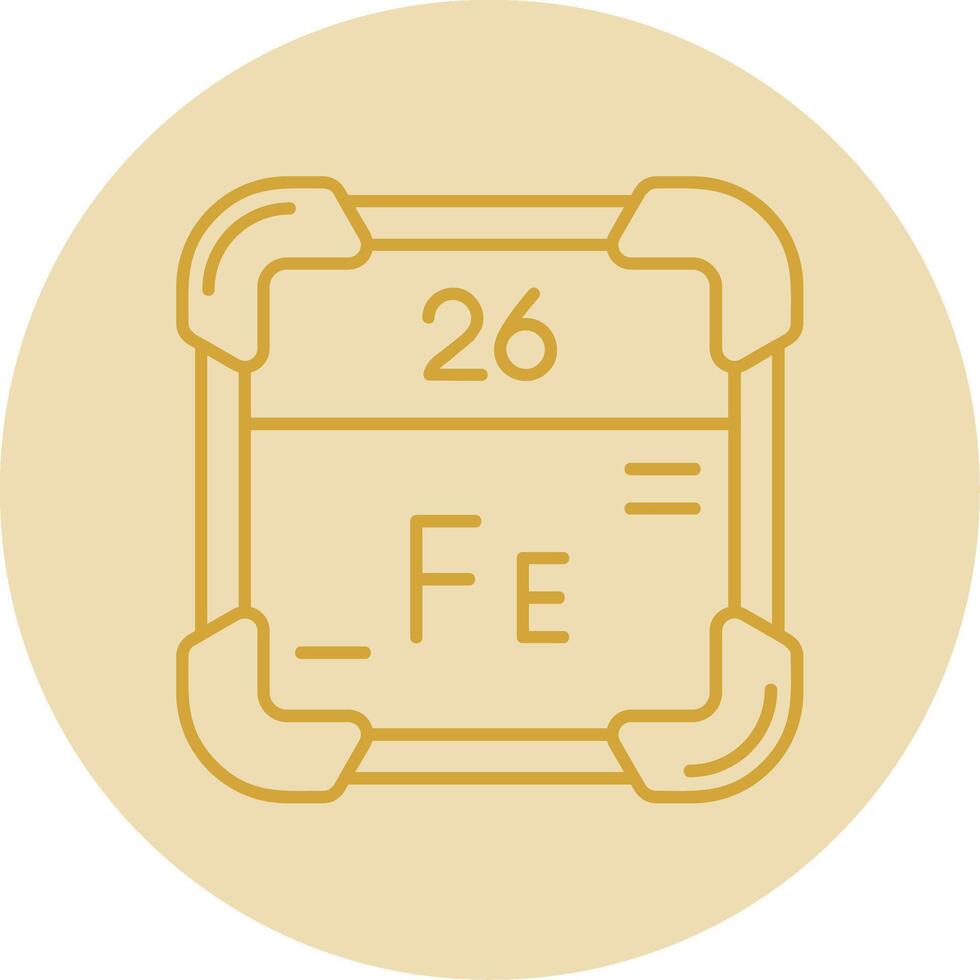 Iron Line Yellow Circle Icon vector