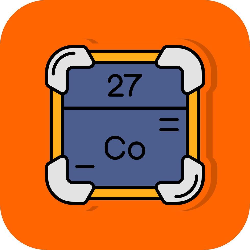 Cobalt Filled Orange background Icon vector