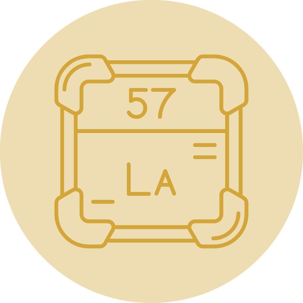 Lanthanum Line Yellow Circle Icon vector